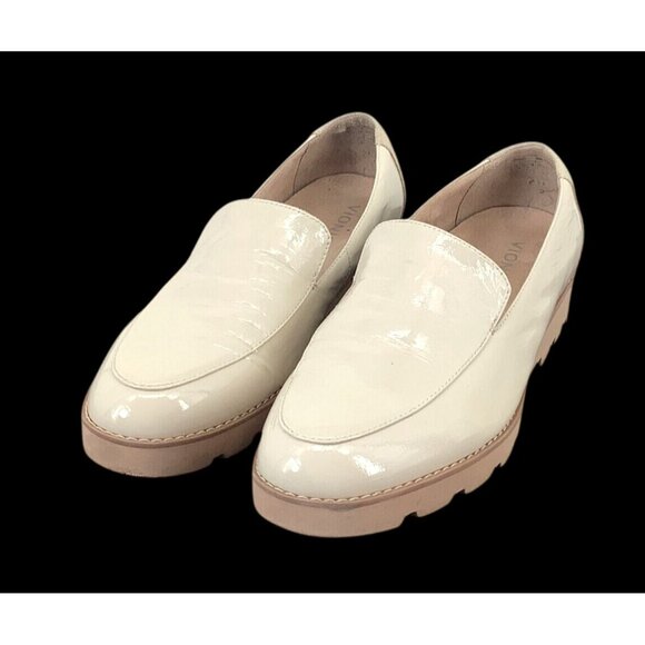 VIONIC Kensley Ivory Patent Leather Arch Support Loafers Womens Size 9 W Preppy - Picture 2 of 8